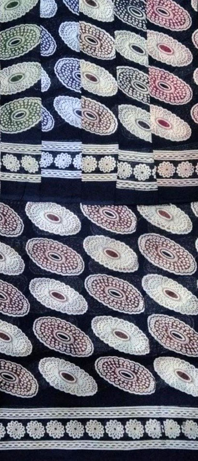 100% Black Cotton Dupatta - 44”